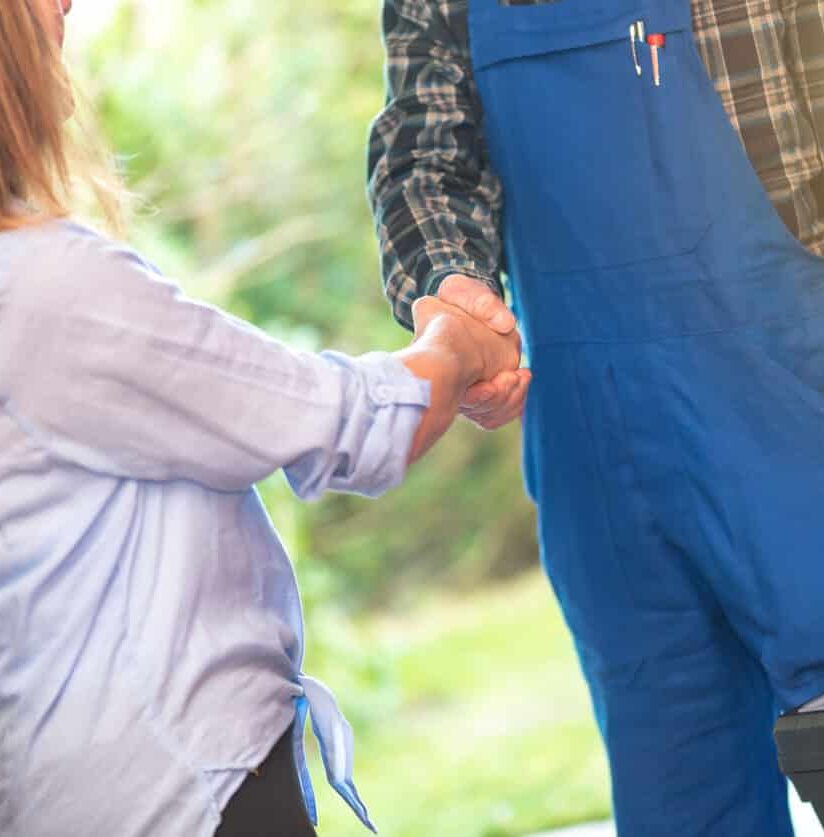 Handschlag mit Kunden